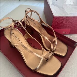 Tamara Mellon Gold Strappy Sandals